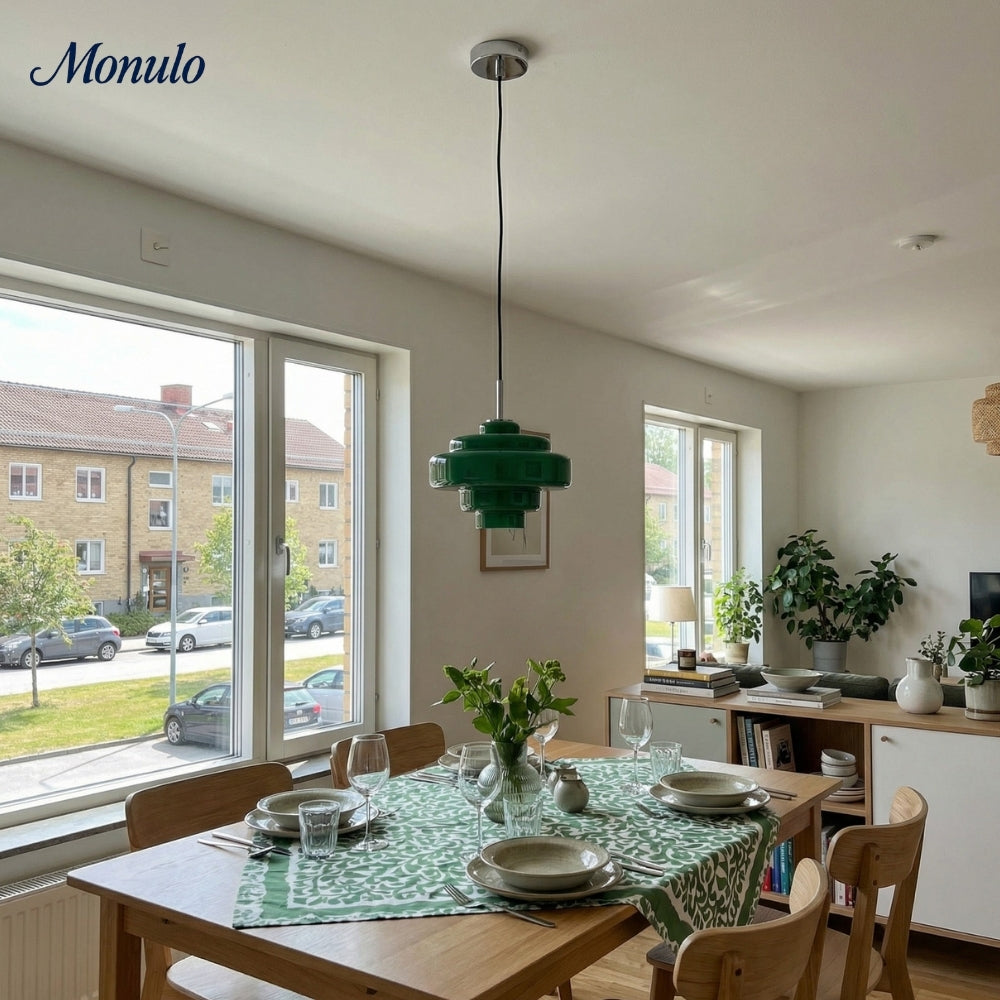 Gekleurde Glazen Hanglamp met Verstelbare Ophanging – Moderne Lichtpunt voor Eetkamer Keuken Woonkamer | Sansoti