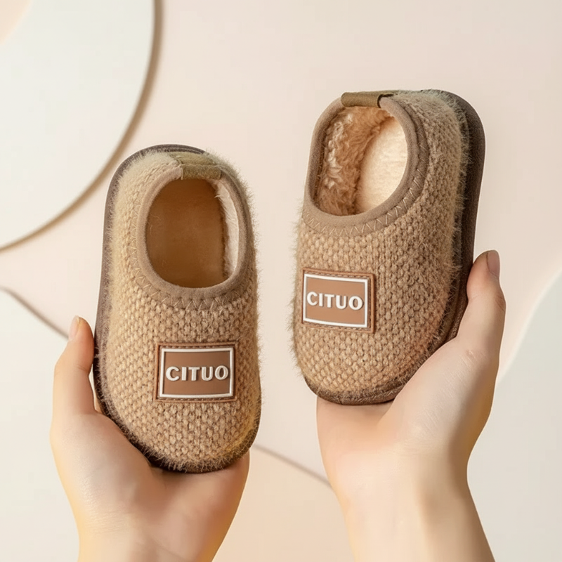 Pantoufles d’hiver douces pour enfants avec semelle antidérapante, doublure chaude, confort, chaussures d’intérieur pour tout-petits et enfants d’âge préscolaire | Sansoti