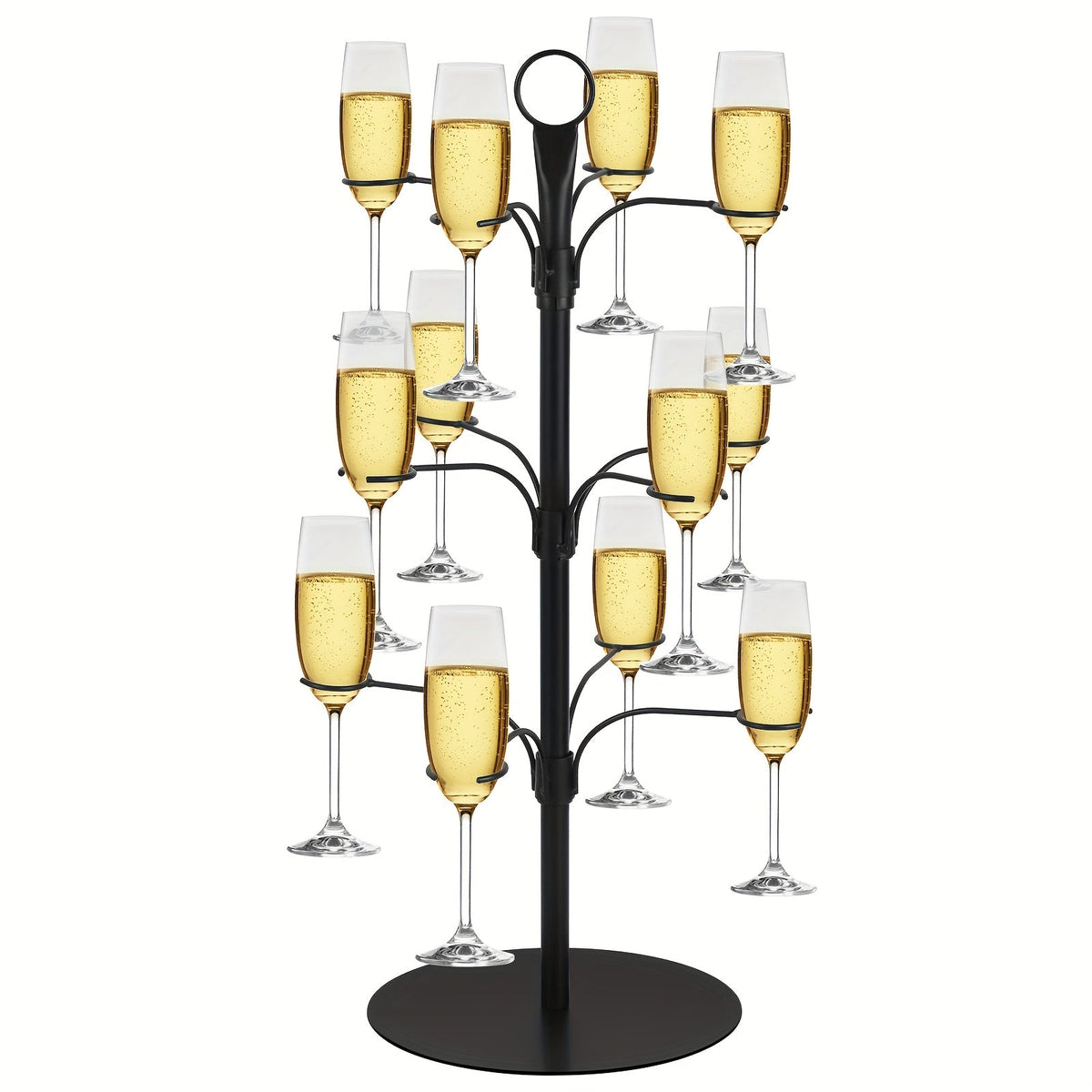 Metall-Gläserständer 63cm für 12 Gläser Champagner-Cocktail-Wein Festtafel Weihnachtsumtrunk Dekoratives Centerpiece | Sansoti