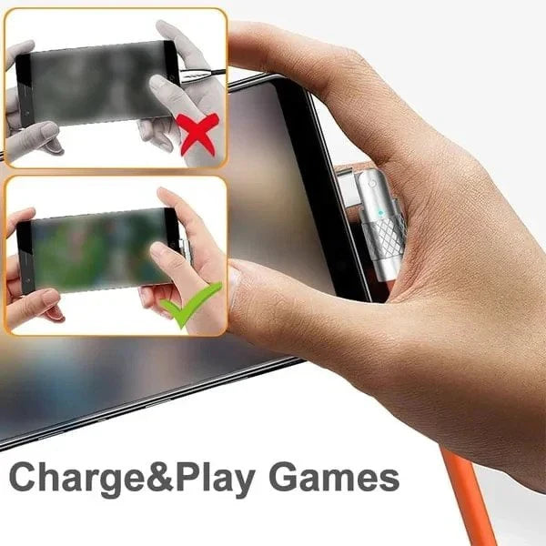 Rotierendes 180°-Ladekabel mit Schnellladefunktion, 1,2 m, für Gaming und Datentransfer, universell kompatibel mit USB | Sansoti