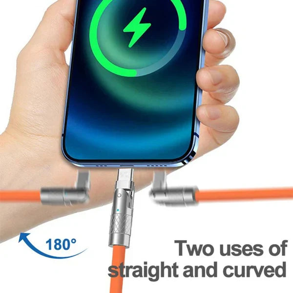 Rotierendes 180°-Ladekabel mit Schnellladefunktion, 1,2 m, für Gaming und Datentransfer, universell kompatibel mit USB | Sansoti