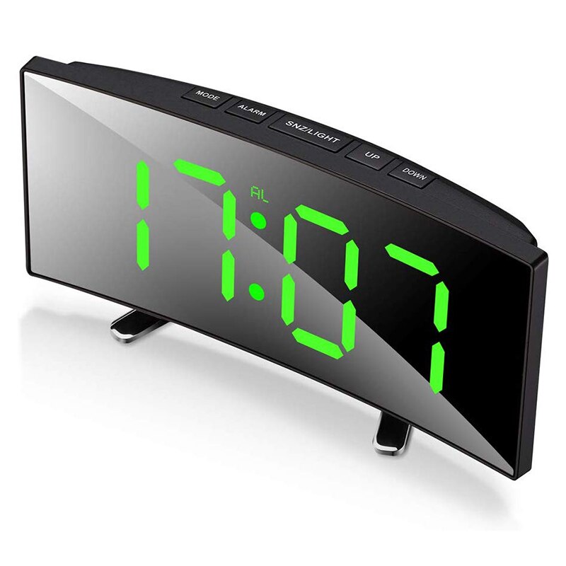 Digitale LED Wekker met Gebogen Display – Automatische Lichtregeling & Groot Scherm | Sansoti