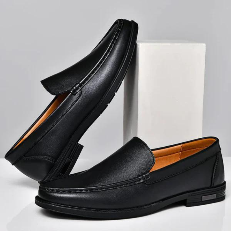 Herenslipper Italiaans Echt Leder Zwart Bruin Grijs Blauw Loafer 39-46 Klassiek Comfort Zakelijk Vrijetijd Tijdloos | Sansoti