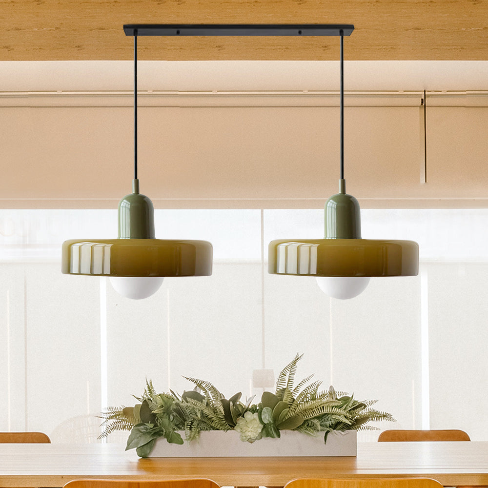 Luccon Doppelte Hängeleuchte Glas G9 35 cm Modern Esstisch Wohnzimmer Design Beleuchtung | Restfield