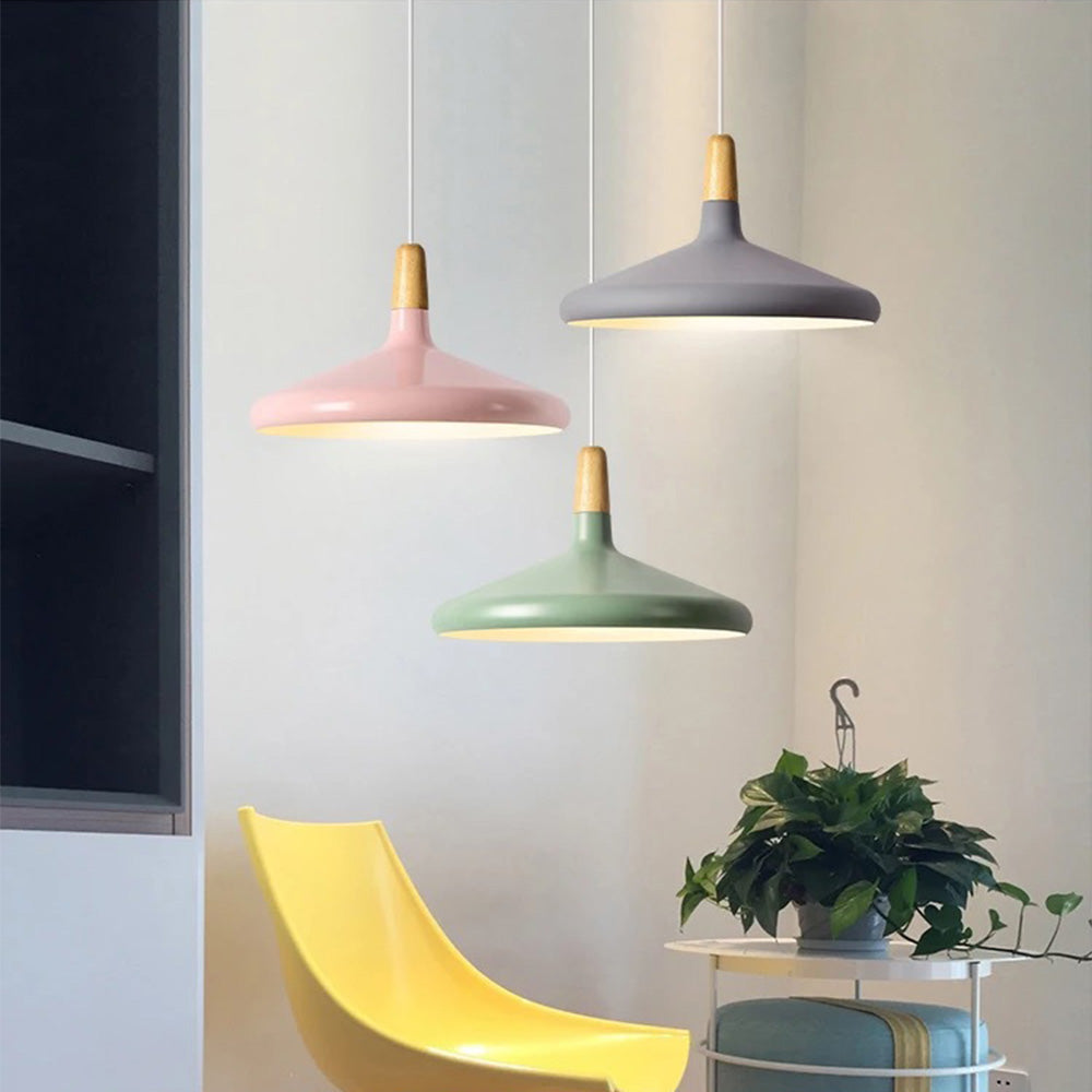 Hanglamp Scandinavisch Aluminium Hout Wit E27 Eettafel Woonkamer Minimalistisch Design Verlichting Keukeneiland | Sansoti