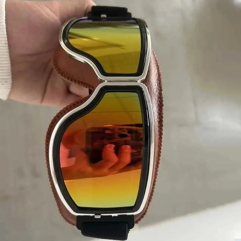 Retro Motorgoggles met Beschermglazen en Verstelbare Band | Sansoti