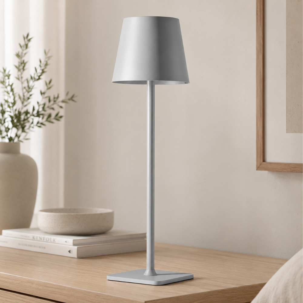 Wireless Table Lamp Dimmable Rechargeable 38cm Metal LED Touch Indoor Outdoor IP54 Waterproof Ambient Lighting | Sansoti