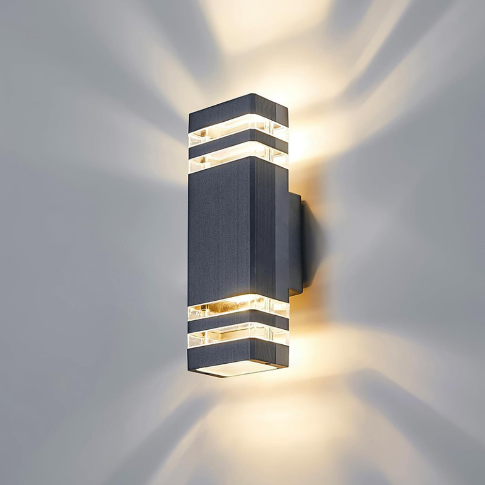 Buiten Wandlamp Up Down Gevelverlichting Waterdicht IP65 E27 Zwart | Sansoti
