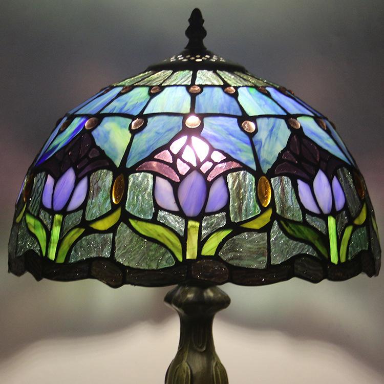 Lampe de table Tiffany vitrail classique 45cm E26 verre métal salon | Restfield