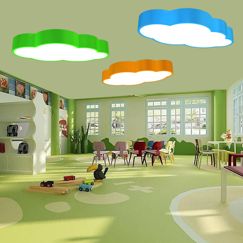 Wolkvormige Plafondlamp voor Kinderkamer Acryl 46cm/52cm LED Cartoon Design in Rood/Geel/Blauw | Sansoti