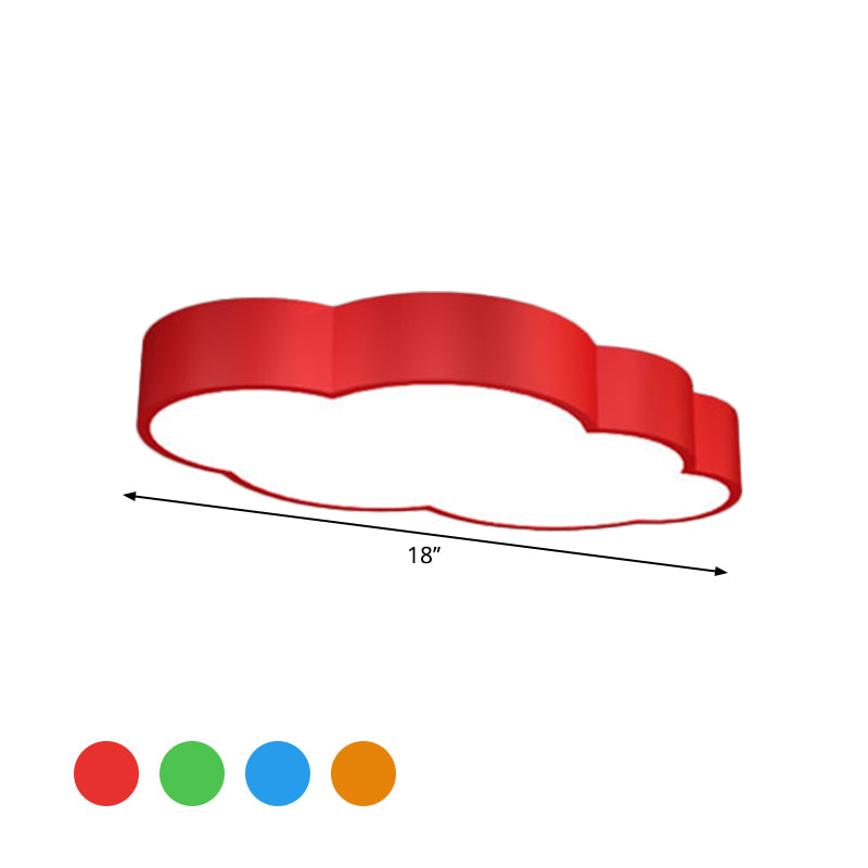 Wolkvormige Plafondlamp voor Kinderkamer Acryl 46cm/52cm LED Cartoon Design in Rood/Geel/Blauw | Sansoti