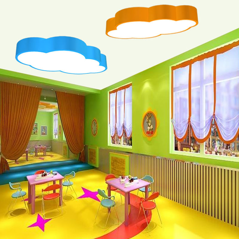 Wolkvormige Plafondlamp voor Kinderkamer Acryl 46cm/52cm LED Cartoon Design in Rood/Geel/Blauw | Sansoti