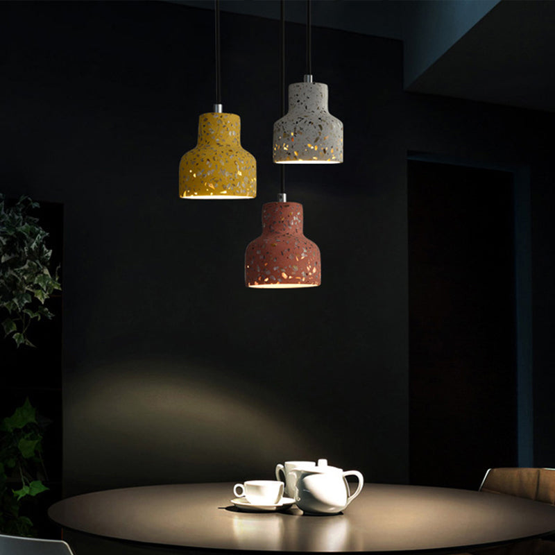Lampa wisząca z cementu terrazzo, oświetlenie stołu jadalnego, industrialny design, lampa pendel, oprawka E26 E27, styl nordycki | Sansoti