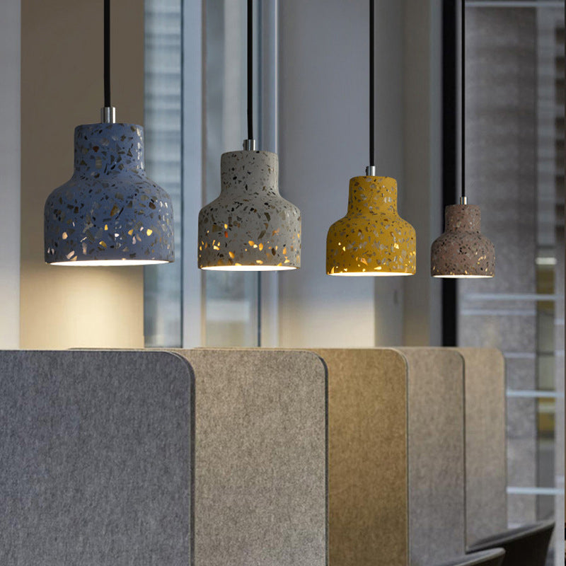 Lampa wisząca z cementu terrazzo, oświetlenie stołu jadalnego, industrialny design, lampa pendel, oprawka E26 E27, styl nordycki | Sansoti