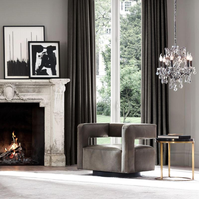 Kristallen Kroonluchter Rond 70cm met 12 Lichtpunten Rococo Stijl Messing Frame voor Eetkamer en Salon | Sansoti