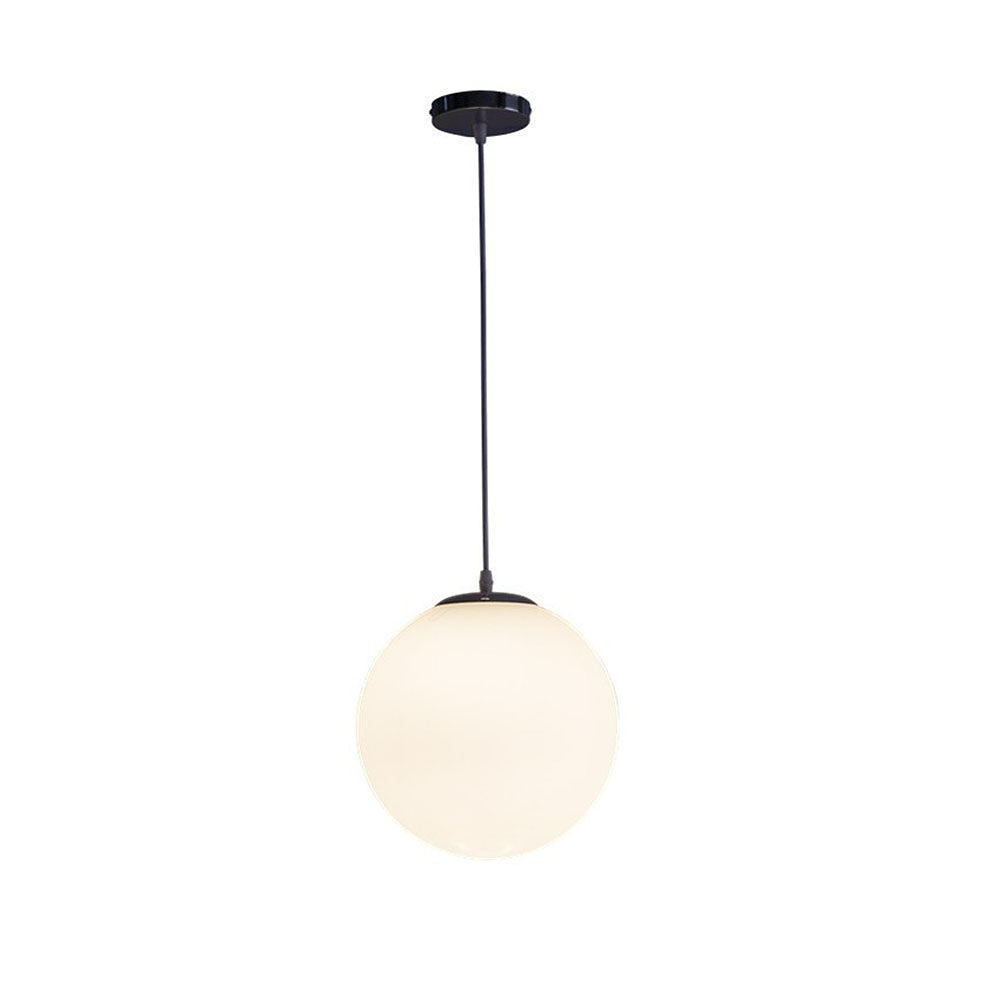 Hanglamp Glas Bol E27 Wit Eettafel Keuken Woonkamer Moderne Verlichting Ronde Hanglamp Minimalistisch Interieur | Sansoti