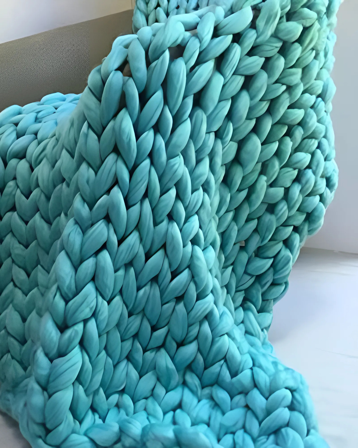Handgebreid Chunky Plaid – Dik Gebreide Deken in Zachte Chenille voor Bank en Bed | Sansoti