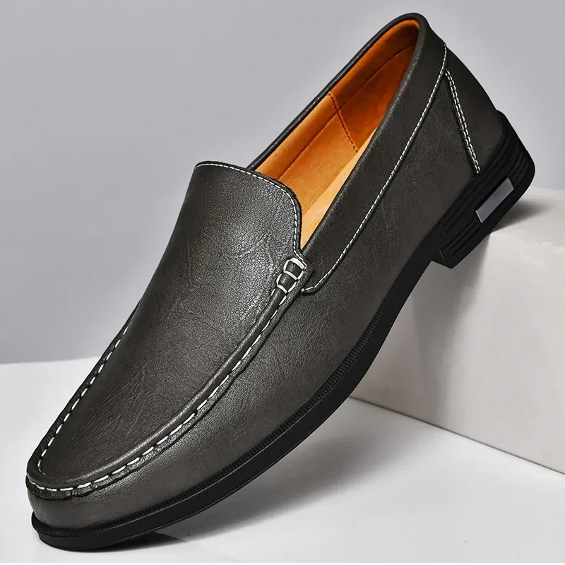 Herenslipper Italiaans Echt Leder Zwart Bruin Grijs Blauw Loafer 39-46 Klassiek Comfort Zakelijk Vrijetijd Tijdloos | Sansoti