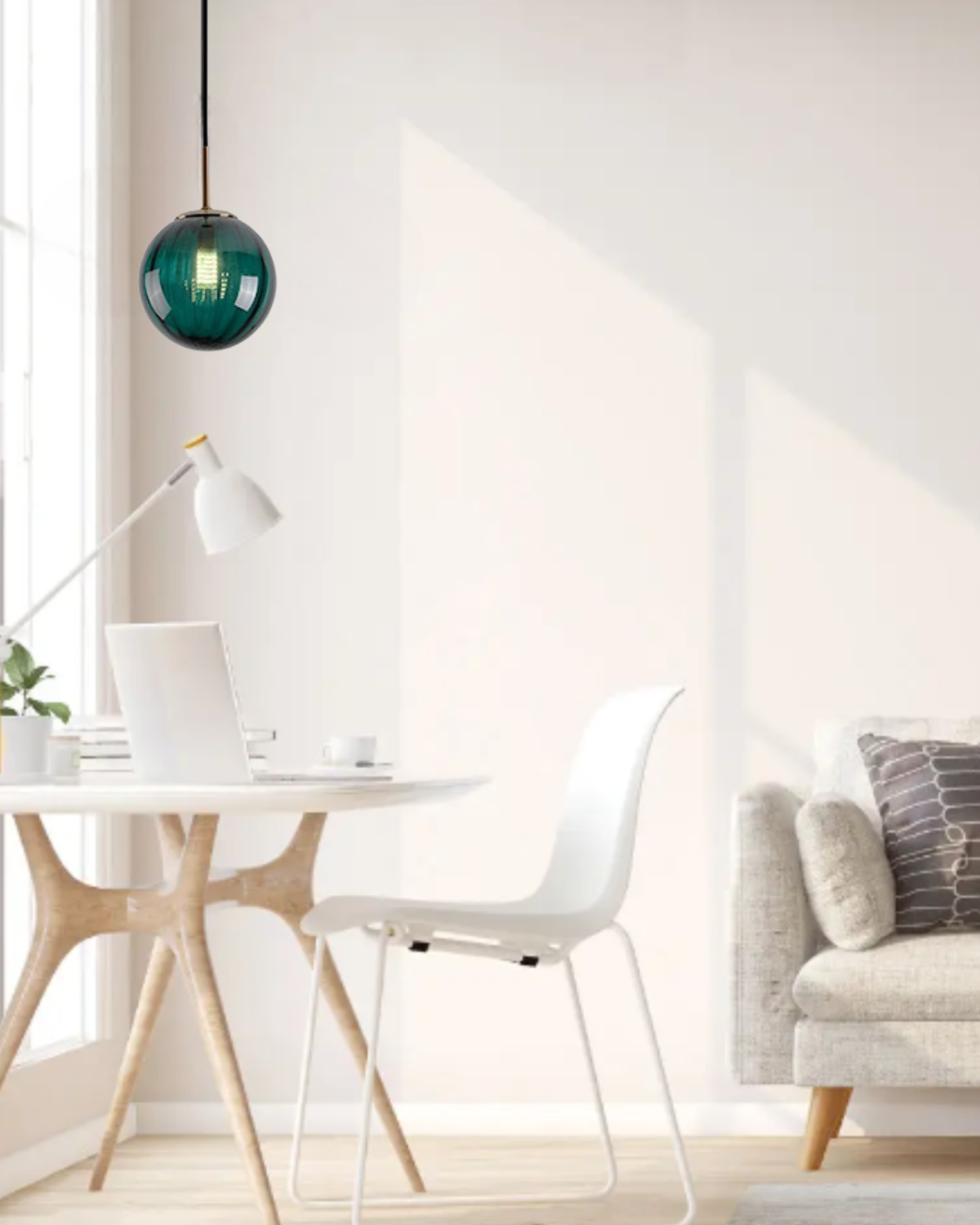 Glazen Hanglamp Bol met Structuur Grijs Bruin Rood Groen Amber Eetkamer Woonkamer | Sansoti