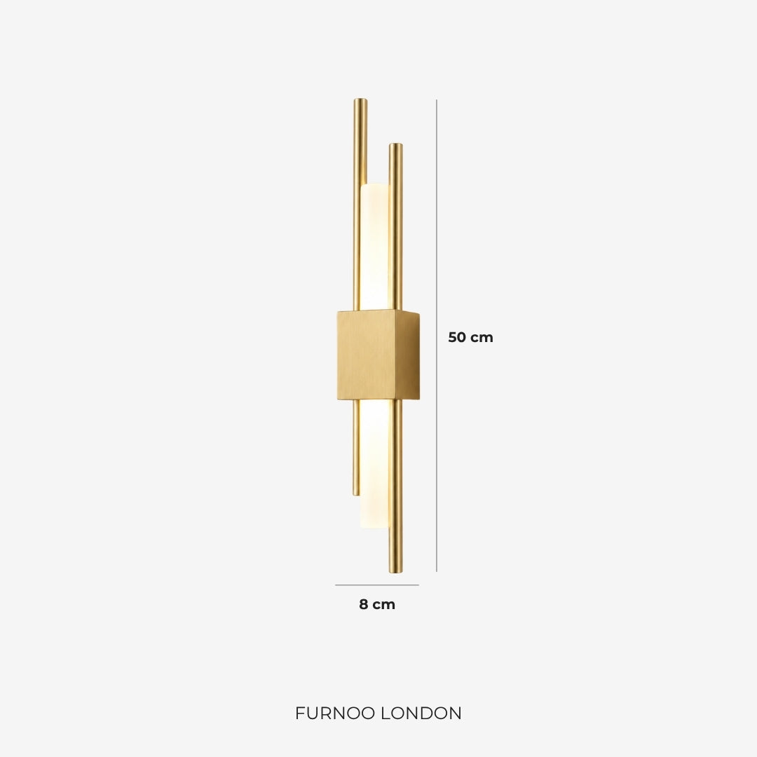 Scandinavische Minimalistische Wandlamp – Modern Verticaal Design met Gerichte LED-Verlichting – Zwart Goud | Sansoti