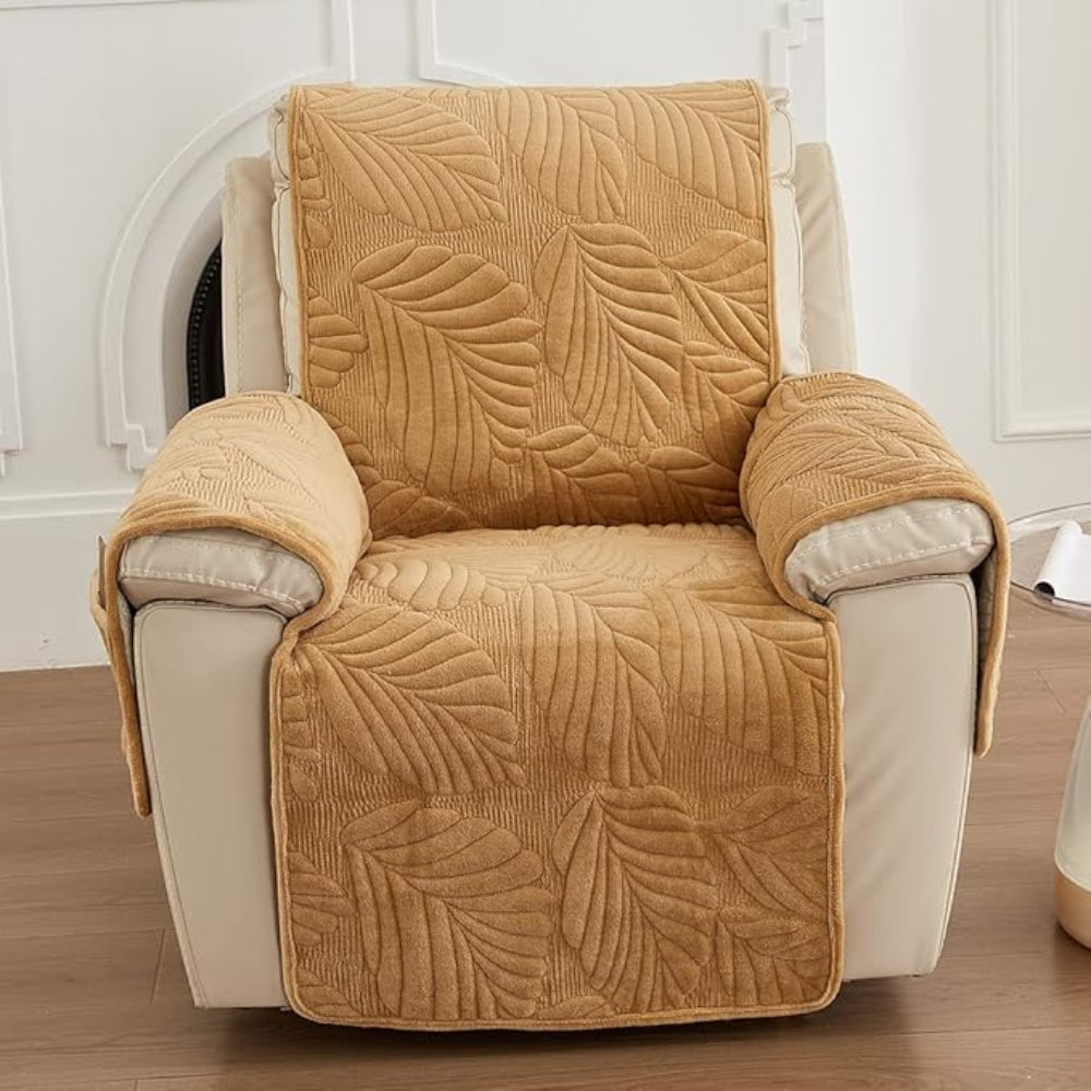 Stoelhoes voor Relaxstoel met Bladpatroon – Universele Slipcover voor Fauteuil Bescherming tegen Vlekken – Antislip Hoes met Groen Motief | Sansoti