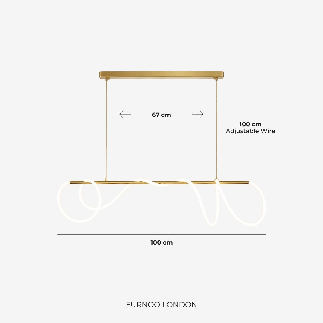 LED-design hanglamp met metalen koordstructuur zwart satijn 100 cm dimbaar warm wit modern interieur eetkamer keukeneiland | Sansoti