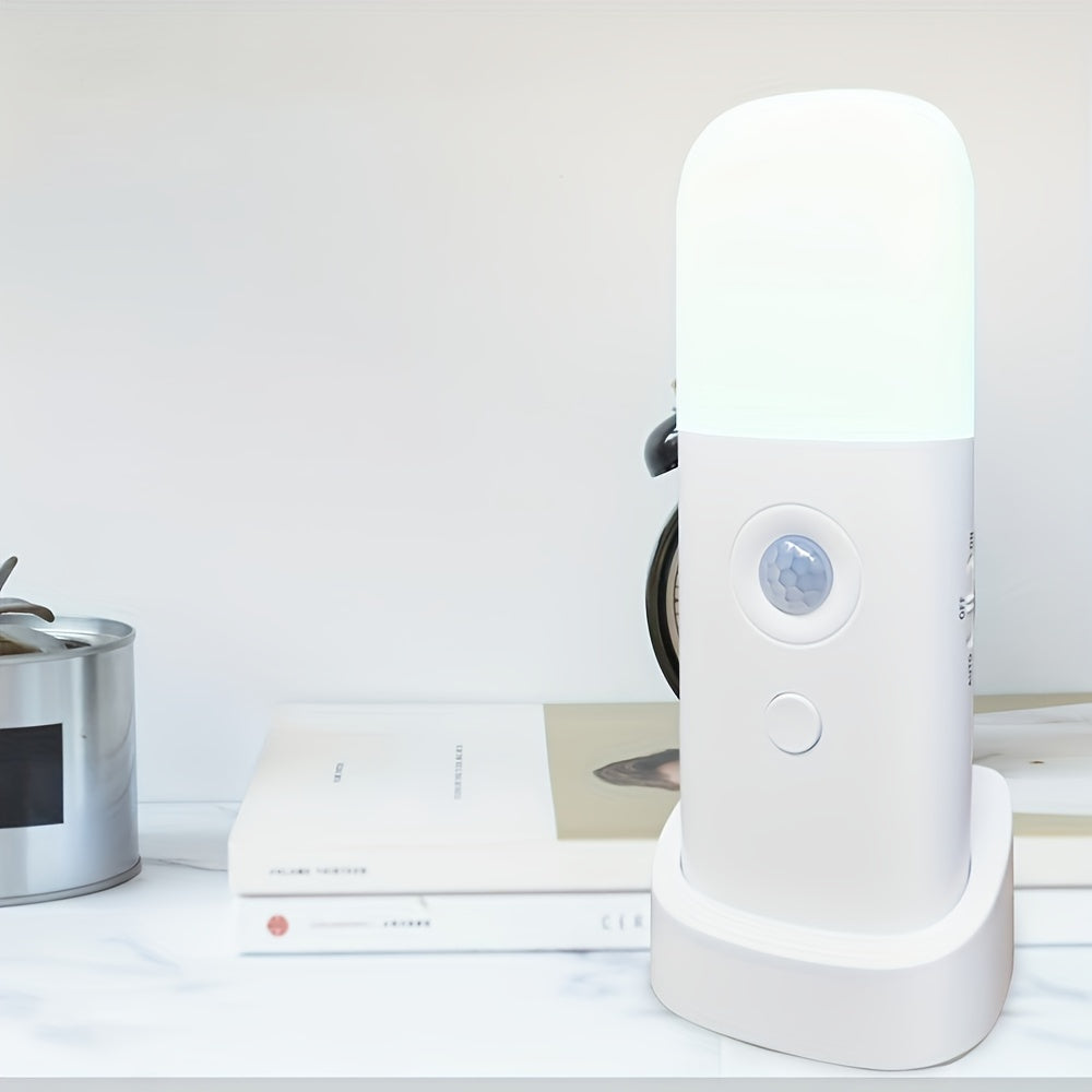 LED Nachtlamp Bewegingssensor USB-oplaadbaar 2000mAh wit slaapkamer gang dimbaar draadloos lampje | Sansoti