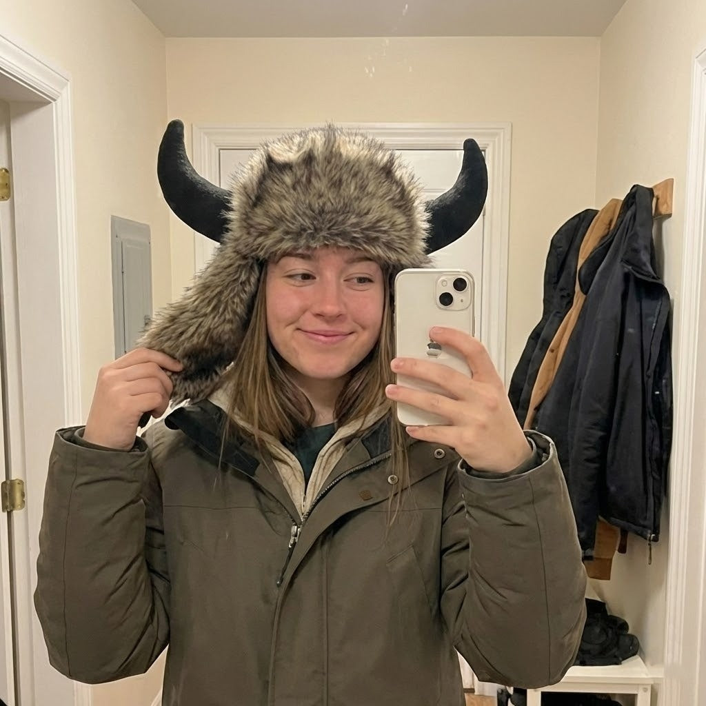 Trapper Hat with Horns and Faux Fur – Warm Unisex Winter Hat for Festivals, Snow, and Outdoor Adventures | Sansoti