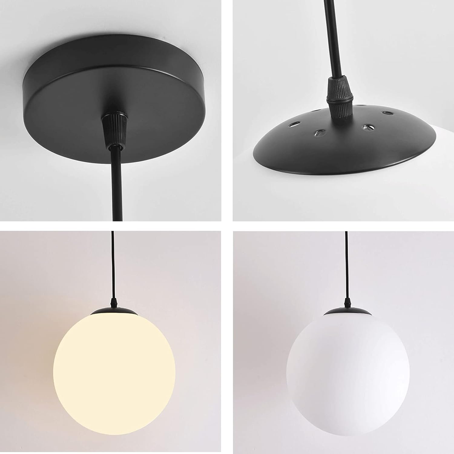 Hanglamp Glas Bol E27 Wit Eettafel Keuken Woonkamer Moderne Verlichting Ronde Hanglamp Minimalistisch Interieur | Sansoti