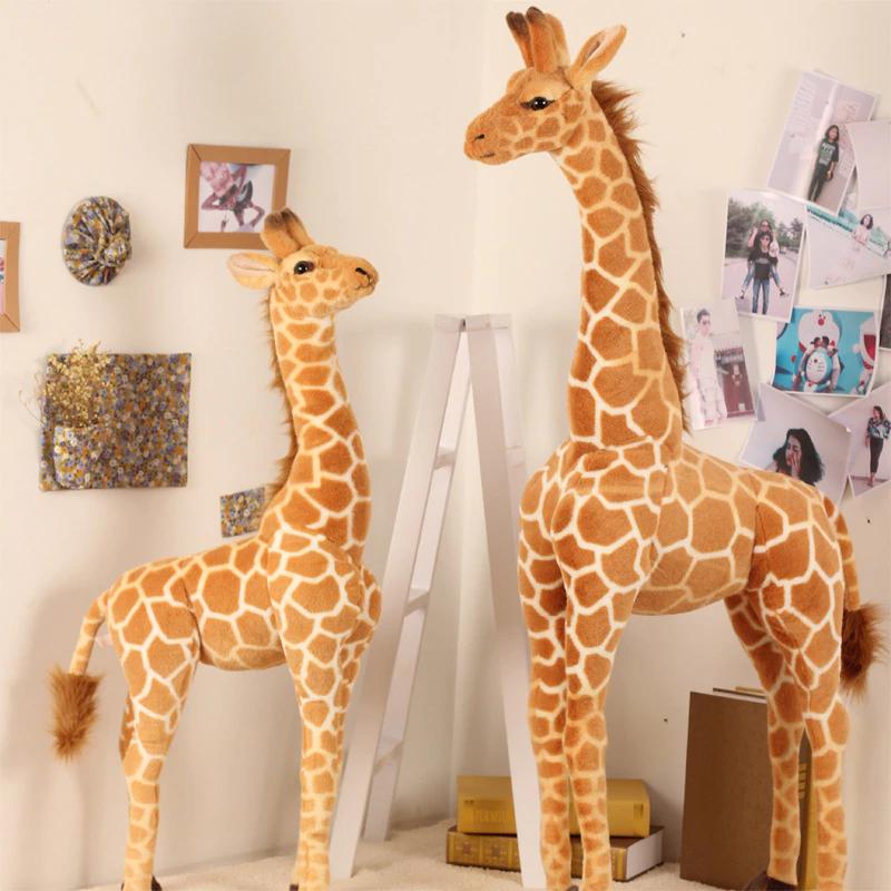 Giraffen-Kuscheltier XXL aus weichem Plüsch – Dekoration fürs Kinderzimmer, 80–140 cm, stehendes Tier, Geschenk für Kinder | Sansoti