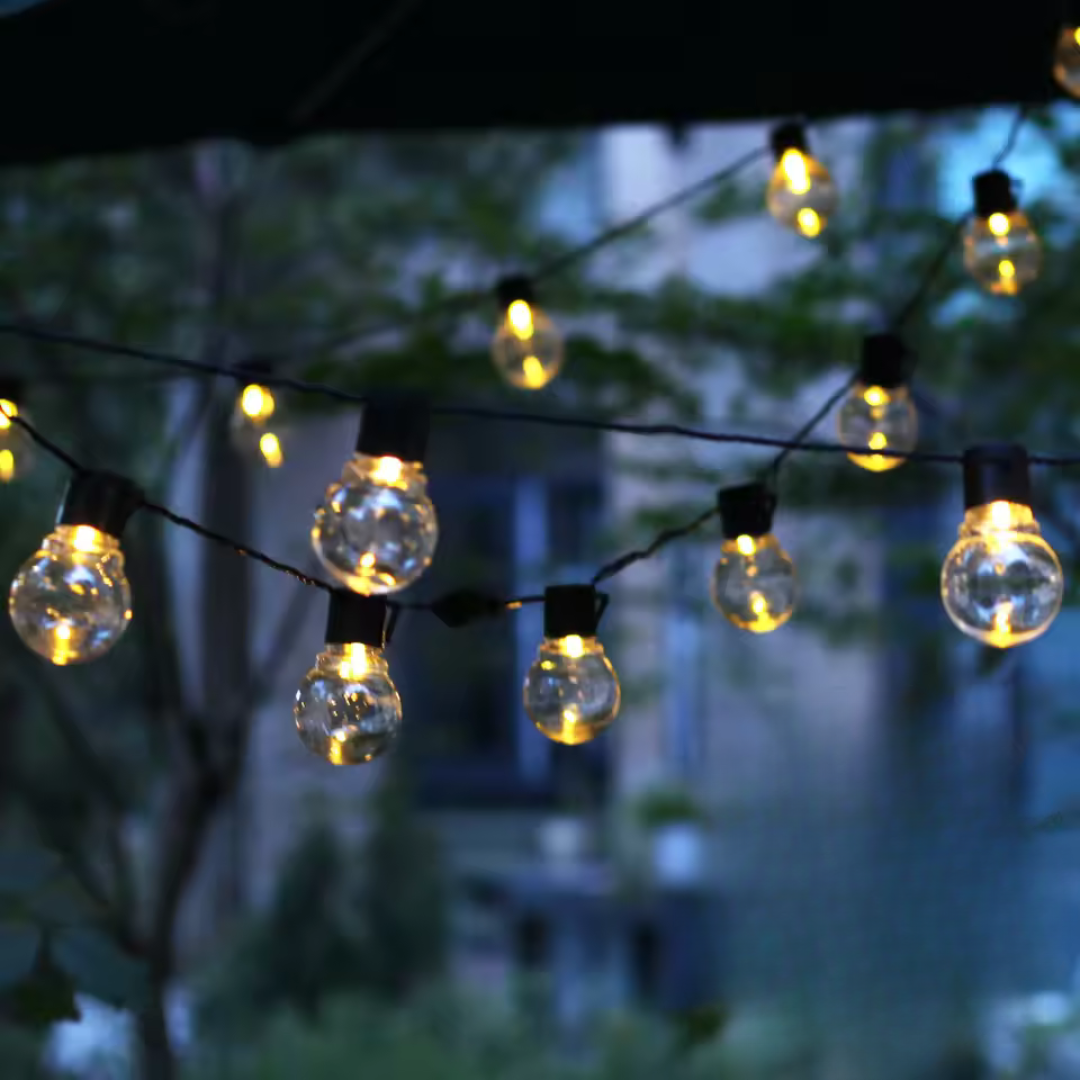 Guirlande lumineuse solaire à ampoules lumineuses 5 m 10 m, éclairage LED blanc chaud pour jardin, étanche, éclairage d’ambiance extérieur | Sansoti