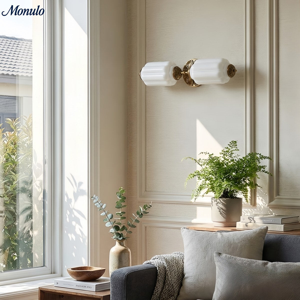 Vintage Glazen Wandlamp Horizontaal Model Eloise Lichtbron voor Woonkamer en Gang | Sansoti