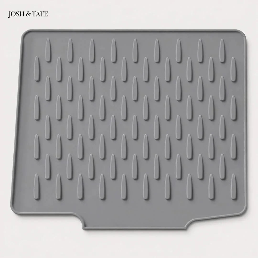 Silicone drying mat with drainage for kitchen counters, heat-resistant trivet, cutting board, dishwashing mat, and draining mat | Sansoti