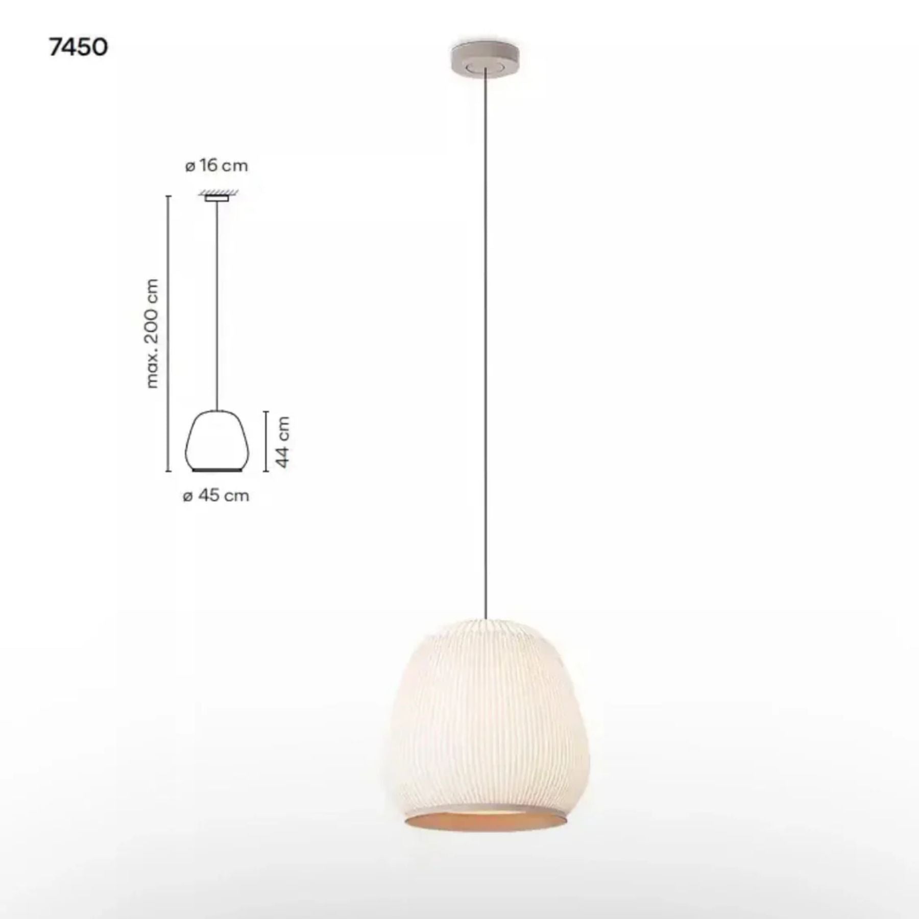 Japandi Hanglamp 3D Lycra 45 cm Beige Eettafel Woonkamer Dimbare LED Hanglamp Scandinavische Verlichting Interieur | Sansoti