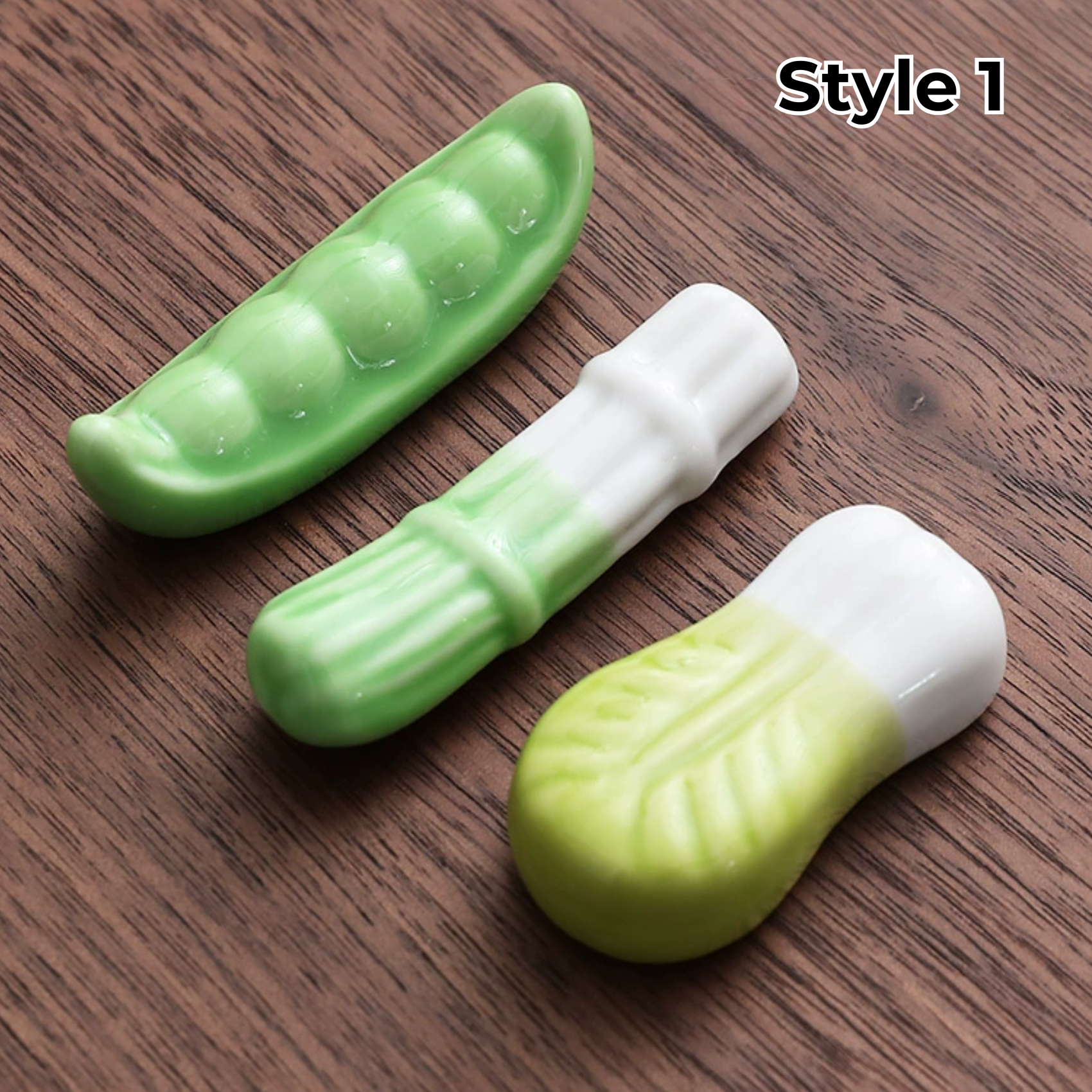 Ceramic Chopstick Rest with Animal and Fruit Motifs – Set of 3 | Sansoti
