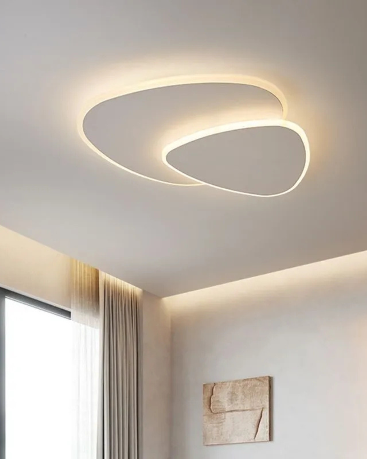 Plafondlamp Asymmetrisch Ontwerp LED Verlichting Warm Licht Modern Interieur Woonkamer Slaapkamer Eetkamer Minimalistische Designlamp | Sansoti