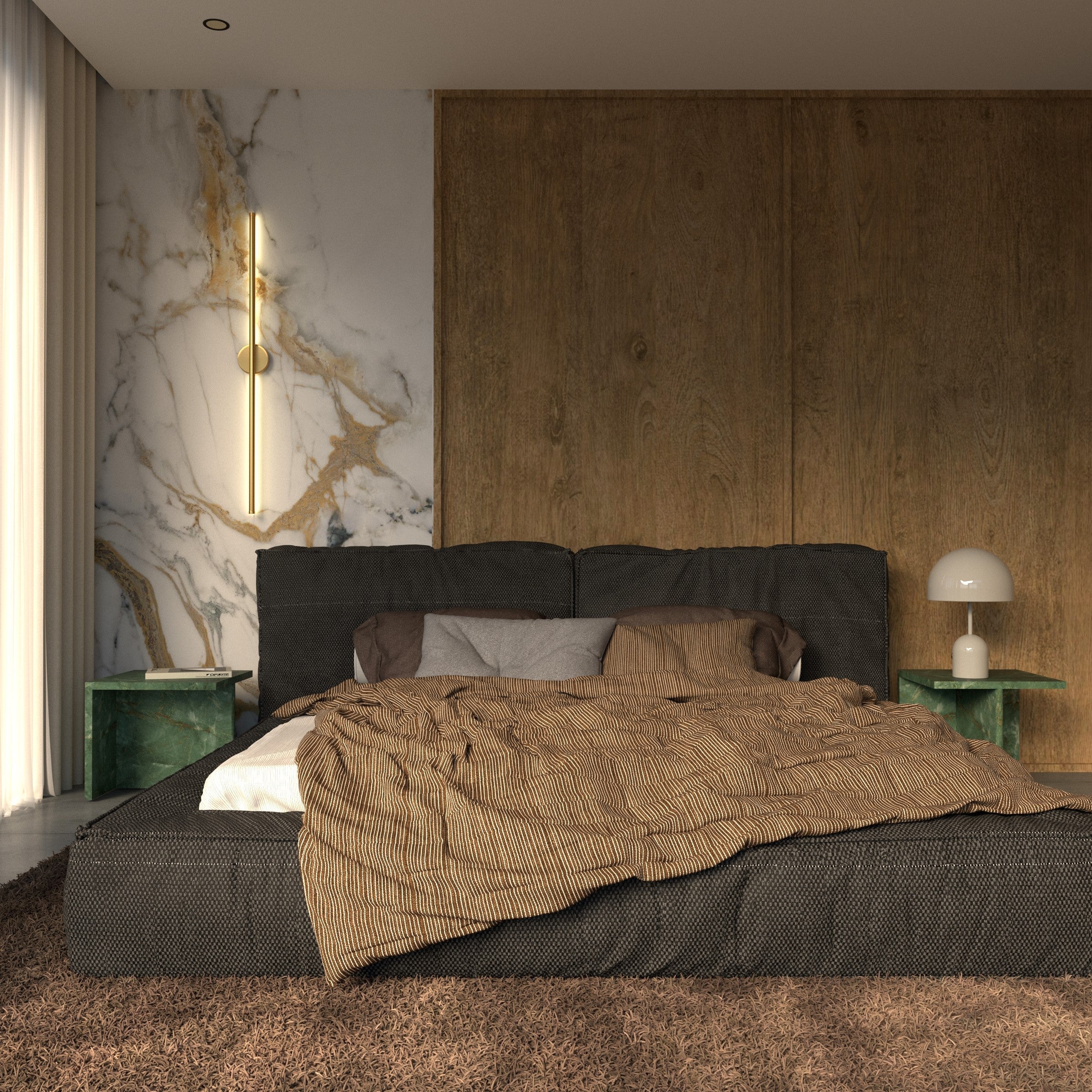 Moderne minimalistische runde Wandleuchte mit integrierter LED-Beleuchtung | Restfield