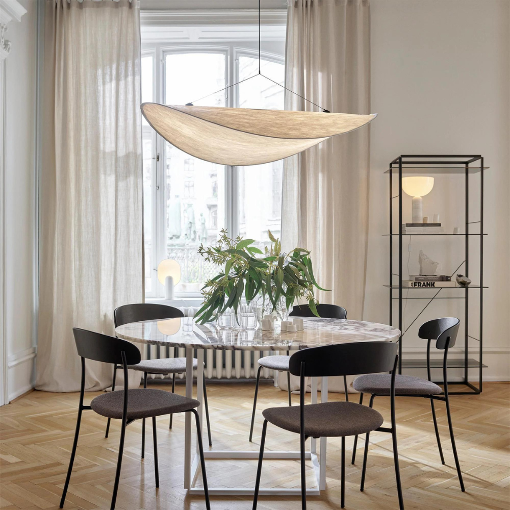 Hanglamp Japandi Handgeweven Zijde Wit Ø40 Ø60 Ø80 Slaapkamer Eetkamer | Sansoti