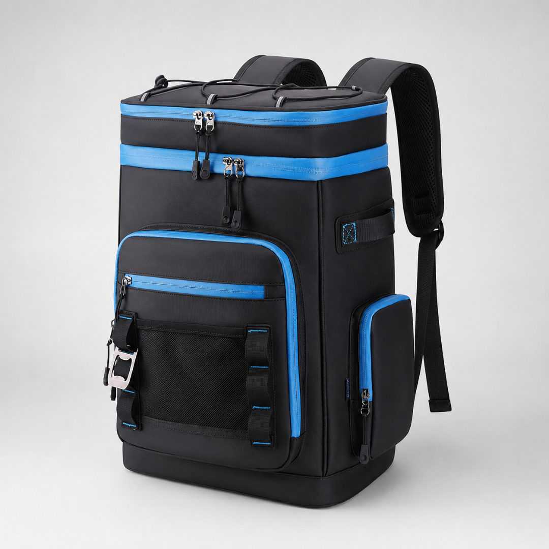 Insulated Cooler Backpack with Bottle Holders Double Compartments Thermal Insulation for Picnics Camping | Sansoti