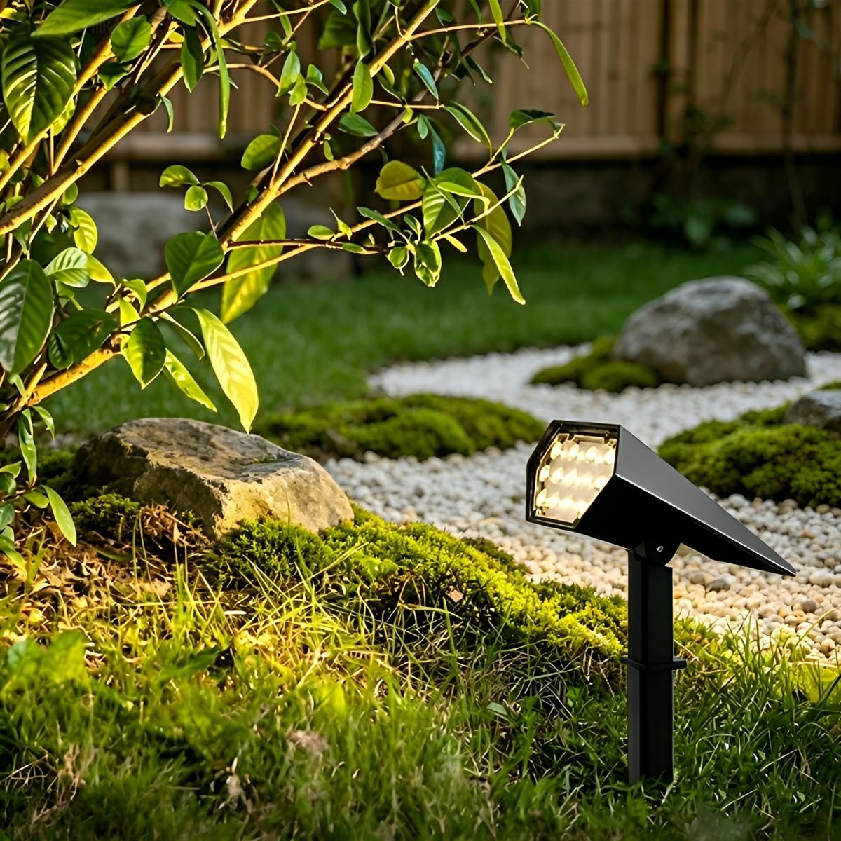 Verstellbarer Solar-Gartenstrahler LED IP65 Wasserdicht Schwarz Warmweiß RGB Außenbeleuchtung 3 m Reichweite für Garten Terrasse | Sansoti