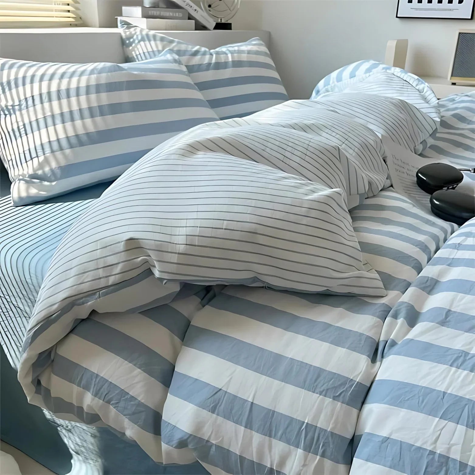 Parure de housse de couette Rayée Classique Simple Double Queen King Linge de lit | Restfield
