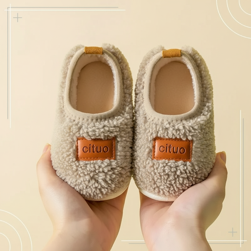 Pantoufles d’hiver douces pour enfants avec semelle antidérapante, doublure chaude, confort, chaussures d’intérieur pour tout-petits et enfants d’âge préscolaire | Sansoti