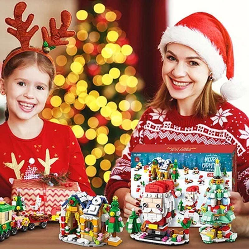Calendrier de l’Avent en briques de construction, 24 jours, modèles de Noël, jouet créatif et éducatif en ABS pour enfants, complet | Sansoti
