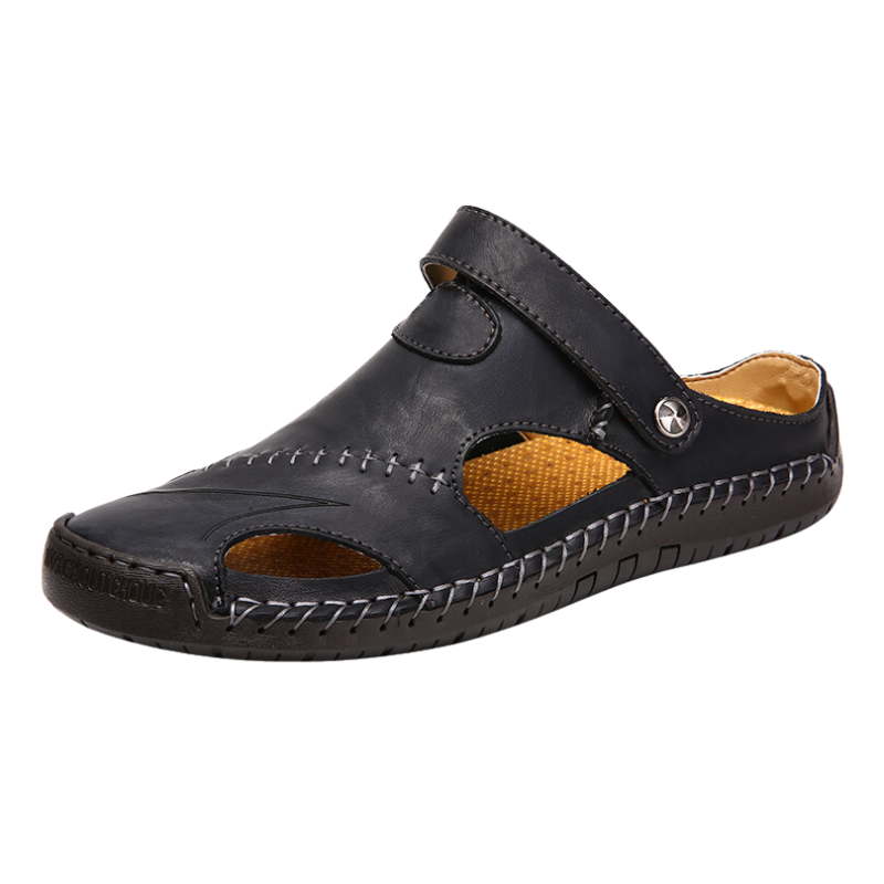 Orthopedische Heren Lederen Sandalen – Comfortabel Zomerse Slippers met Antislip Zool Casual Pantoffels | Sansoti