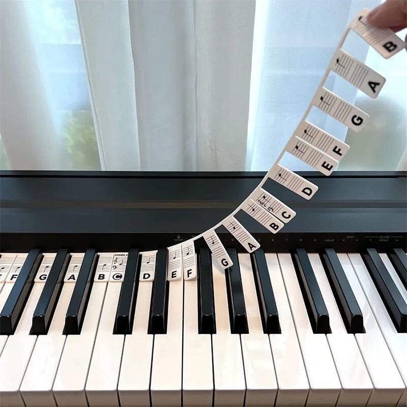 Verwijderbare Piano Toetslabels — Siliconen Nootlabels voor 88 Toetsen — Leerhulp voor Beginners | Sansoti