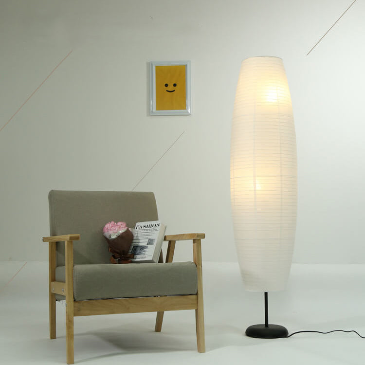 Stehleuchte Reispapier Säule 2xE14 137cm Wohnzimmer Schlafzimmer Skandinavische Stehlampe Weiß Papier Schirm Stimmungslicht | Restfield