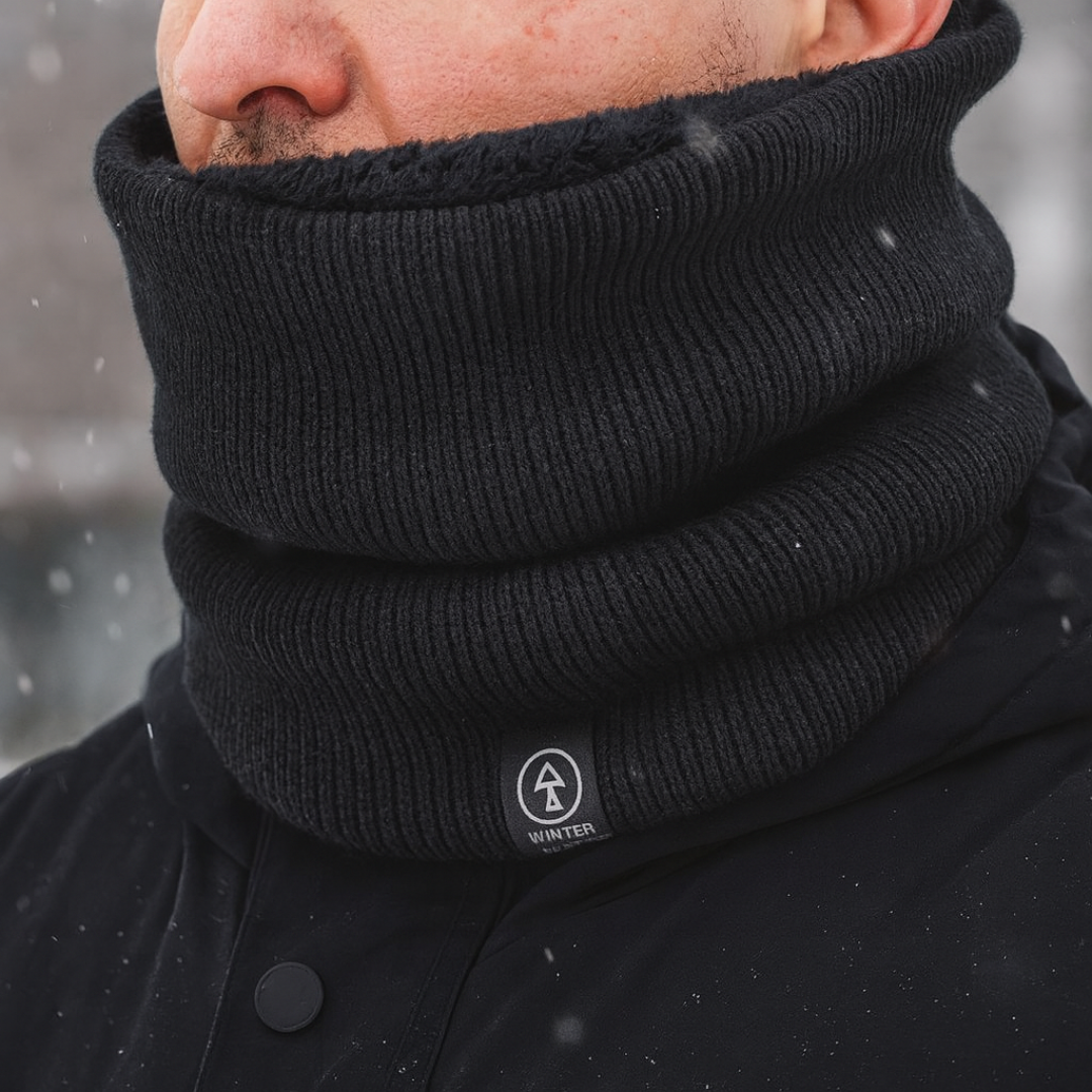 Gestrickter Nackenwärmer mit Fleecefutter Unisex-Winter-Halswärmer 2er-Pack für Outdoor-Sport und Wandern | Sansoti