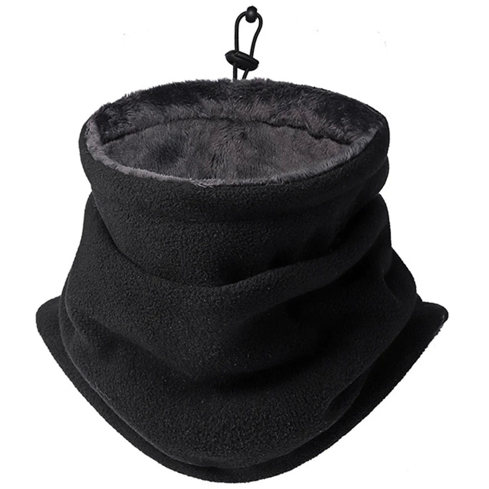 Fleece Bivakmuts met Nekwarmer Verstelbaar Windbestendig Dubbellaags Wintermasker Unisex Zwart Grijs | Sansoti