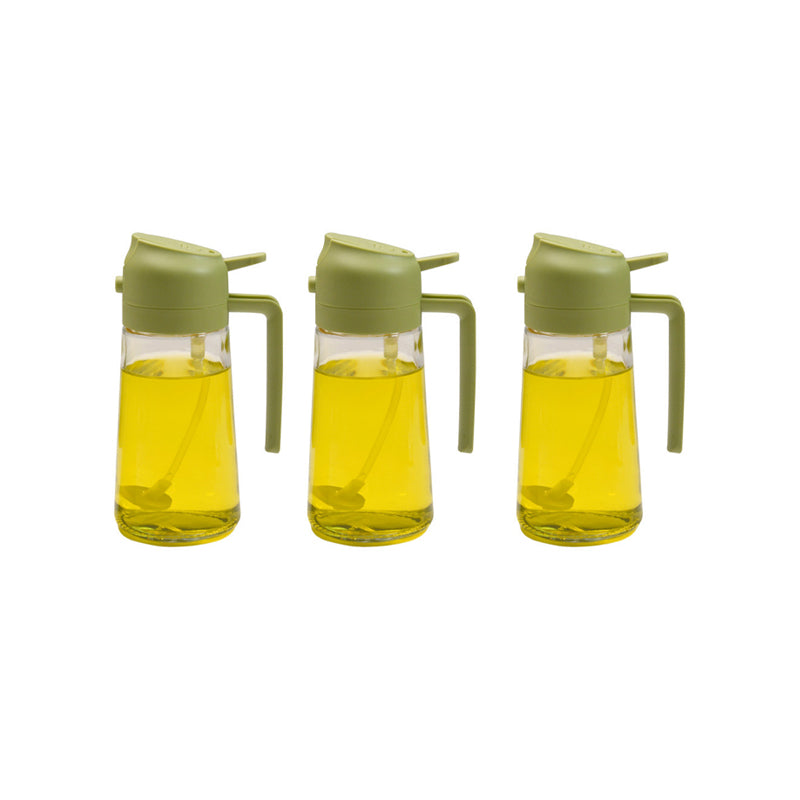 Vaporisateur et distributeur d’huile en verre 2-en-1, flacon à pompe et spray pour vinaigre et sauce soja, dosage en cuisine, huile 470ml | Sansoti