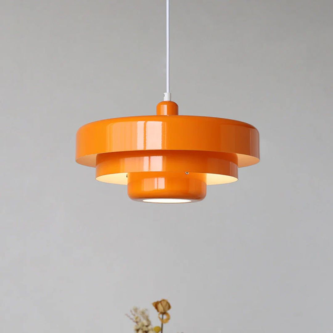Hängeleuchte Metall Geschichtet Ø35cm Orange E27 Esstisch Wohnzimmer Retro Design Beleuchtung Industriell Modern | Restfield